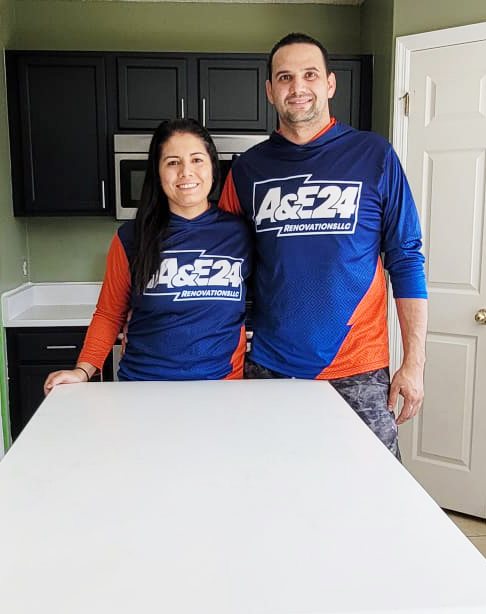 Enmanuel and Ashley, founders of A&E24 Renovations